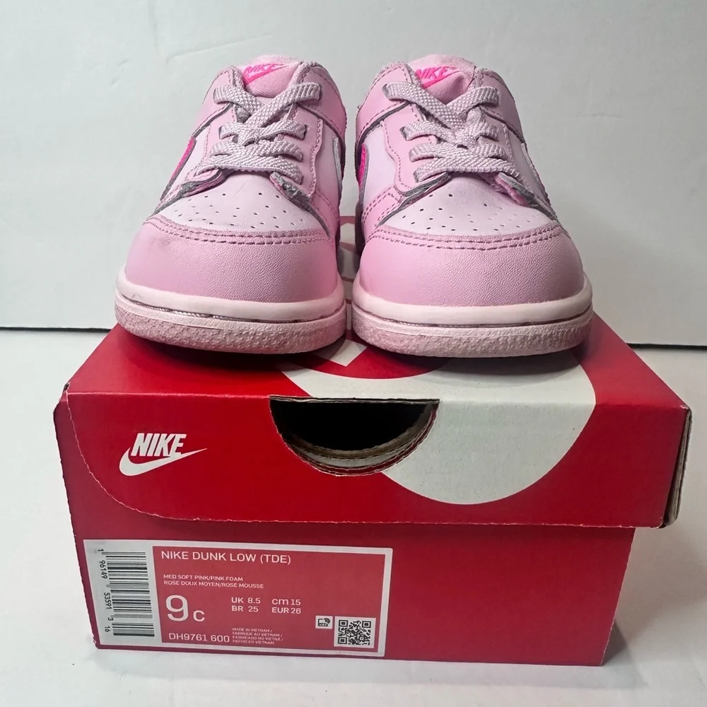 Nike Dunk Kids Light Pink and Hot Pink Sneakers